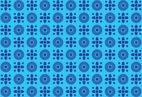 Abstract blue geometric flower seamless pattern vector