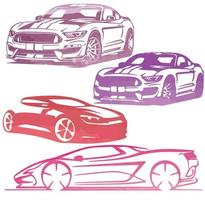 sports racing cars pack speed watercolor vector