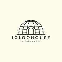 igloo house line art style logo icon template design.ice,igluit, vector illustration