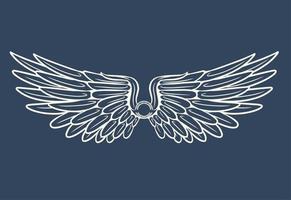 line art wing logo vector design