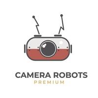 Unique modern robot camera logo vector