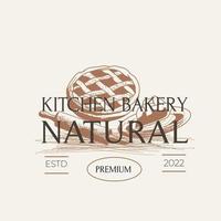 Pie cake vintage illustration logo vector