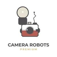 Large format camera logo robot vector