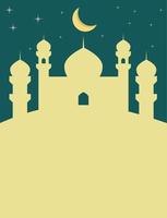 Background for card Ramadan Kareem mosque silhouette vector