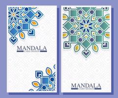 colorful mandala pattern vertical card vector