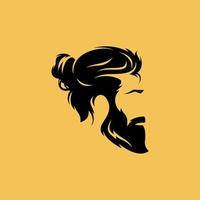 ilustración de vector de logotipo de barba, plantilla de logotipo de barbería, vector de hombres de corte de pelo