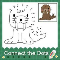 Connect the dots counting numbers 1 to 20 puzzle worksheet with baby animals vector