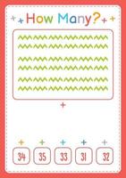 How many activity counting game for kids vector