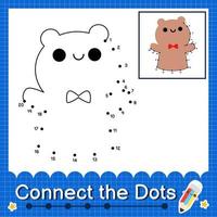 Connect the dots counting numbers 1 to 20 puzzle worksheet vector