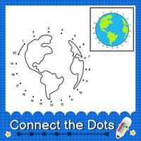 Connect the dots counting numbers 1 to 20 puzzle worksheet vector