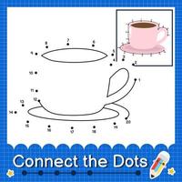 Connect the dots counting numbers 1 to 20 puzzle worksheet vector