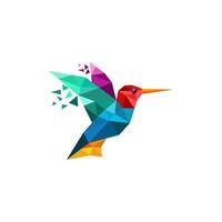Hummingbird tech logo, digital bird logo template