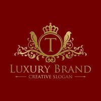 Floral Heraldic Luxury circle Logo template in vector for Restaurant, Royalty, Boutique, Cafe, Hotel, Jewelry, Fashion and other vector illustration