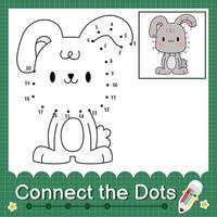 Connect the dots counting numbers 1 to 20 puzzle worksheet with baby animals vector