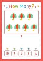 How many activity counting game for kids vector