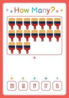 How many activity counting game for kids vector