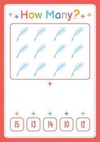 How many activity counting game for kids vector