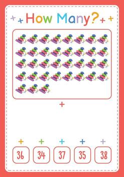 How many activity counting game for kids vector