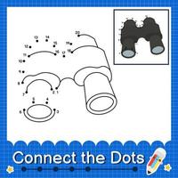 Connect the dots counting numbers 1 to 20 puzzle worksheet vector