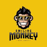 cool monkey logo design vector illustrator