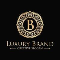 Floral Heraldic Luxury circle Logo template in vector for Restaurant, Royalty, Boutique, Cafe, Hotel, Jewelry, Fashion and other vector illustration