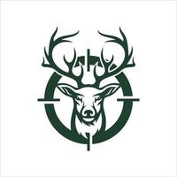 Vintage deer hunter logo design Template
