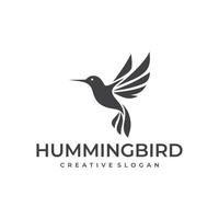 abstract colorful hummingbird colibri bird logo line outline monoline vector icon illustration