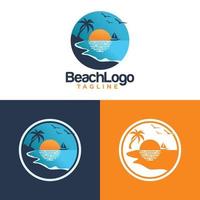 beach logo design vector template