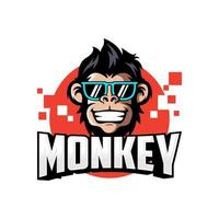 cool monkey logo design vector illustrator