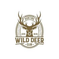 ilustración de diseño de logotipo de cazador de ciervos vintage