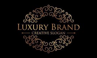 Floral Heraldic Luxury circle Logo template in vector for Restaurant, Royalty, Boutique, Cafe, Hotel, Jewelry, Fashion and other vector illustration