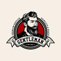 Beard Logo Vector Illustration, Barbershop Logo template, Haircut men vector