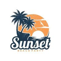 Summer Beach Logo Vector Illustration