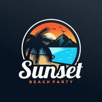 ilustración de vector de logotipo de playa de verano