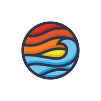 beach logo design vector template