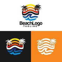 beach logo design vector template