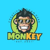 cool monkey logo design vector illustrator