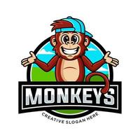 cool monkey logo design vector illustrator