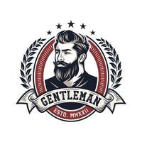 Beard Logo Vector Illustration, Barbershop Logo template, Haircut men vector