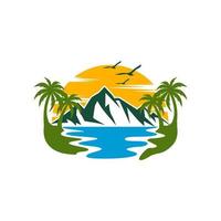 plantilla de vector de diseño de logotipo de playa