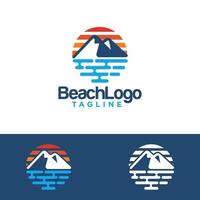 beach logo design vector template