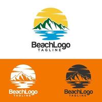 beach logo design vector template