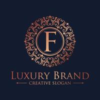 Floral Heraldic Luxury circle Logo template in vector for Restaurant, Royalty, Boutique, Cafe, Hotel, Jewelry, Fashion and other vector illustration