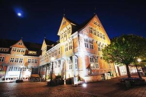 The picturesque view of old buildings and street architecture photo