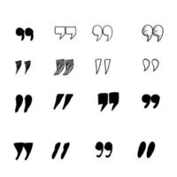 doodle quotation mark vector in handdrawn style