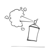 icono de lata de aerosol con estilo de dibujos animados de ilustración de garabato dibujado a mano vector