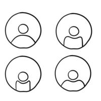 User login or authenticate icon, human person symbol.with hand drawn doodle style cartoon vector