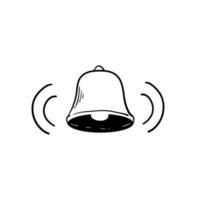 bell icon with hand drawn doodle style vector isolated on white