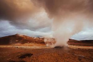 Geothermal area Hverir. Location place Lake Myvatn photo