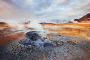 Geothermal area Hverir. Location place Lake Myvatn photo